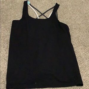 Black and teal tank top